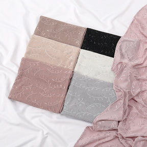 VS644 tudung berlipat jacquard sutera perak