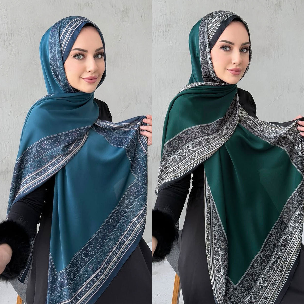 wj054  Printed breathable soft hijab