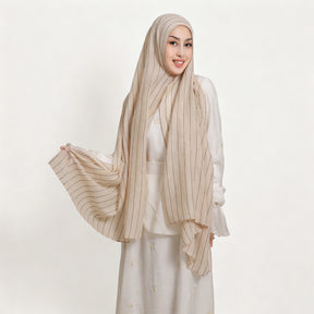 YZ328  Striped Lightweight Polyester Colorful Sequin Hijab