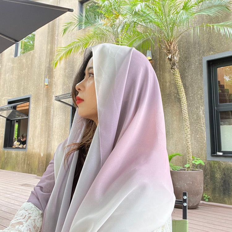 BFL001  Ombre Tie-Dye Pearl Chiffon Hijab