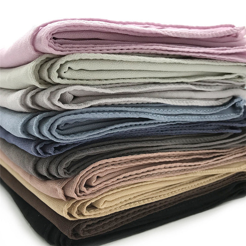 WJA293  Plain Pearl Chiffon Hijab