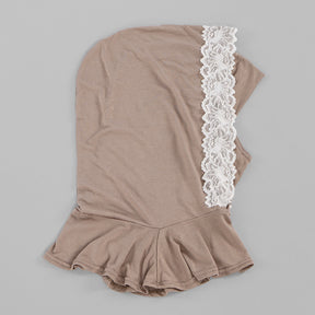 SW162  Stylish Lace Double-Layer Polyester Hijab