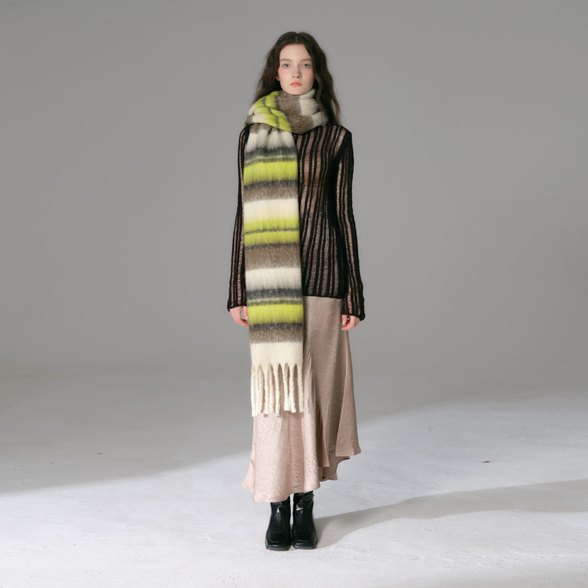 TLQHZZ-081 color stripe winter scarf