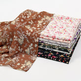 YW361  145*145cm small floral printed chiffon square scarf