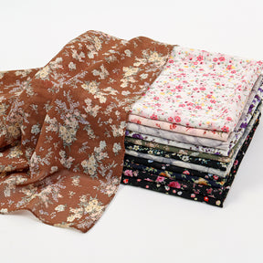 YW361  145*145cm small floral printed chiffon square scarf