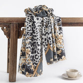 FH23-5354 Leopard print winter scarf