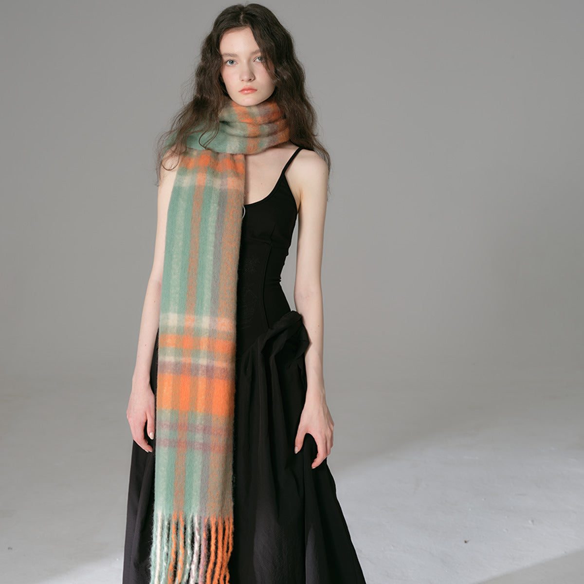 TLQHZZ-080 plaid stripe winter scarf