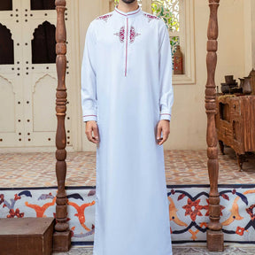 jl11 Foreign trade Muslim long-sleeved embroidered ethnic style Arab robe men's robes  abaya