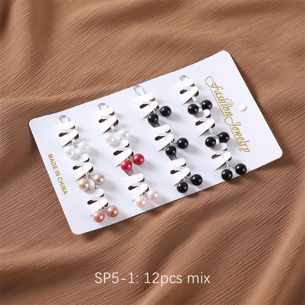 SP5-SP8 Hijab pin scarf clip jewelry neck clip pearl scarf decoration U-shaped clip scarf buckle anti-exposure brooch pin  plain hijab  hijab/tudung  hijab pins  Pins