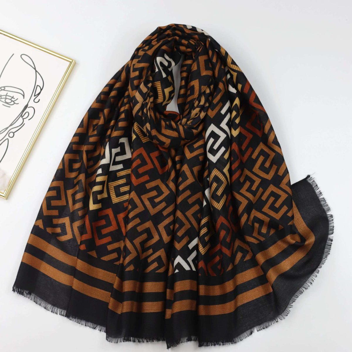 JY230615 printed scarf