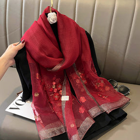 WJ003  Fashion silk blend  autumn and winter warm scarf fashion high-end long shawl print scarf outside