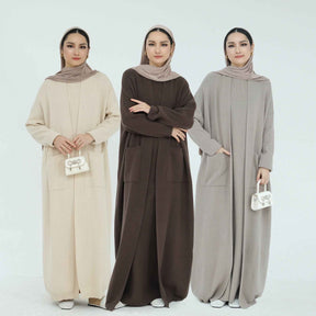 LR906+LR907  Autumn Winter Thick Jersey Dress Set