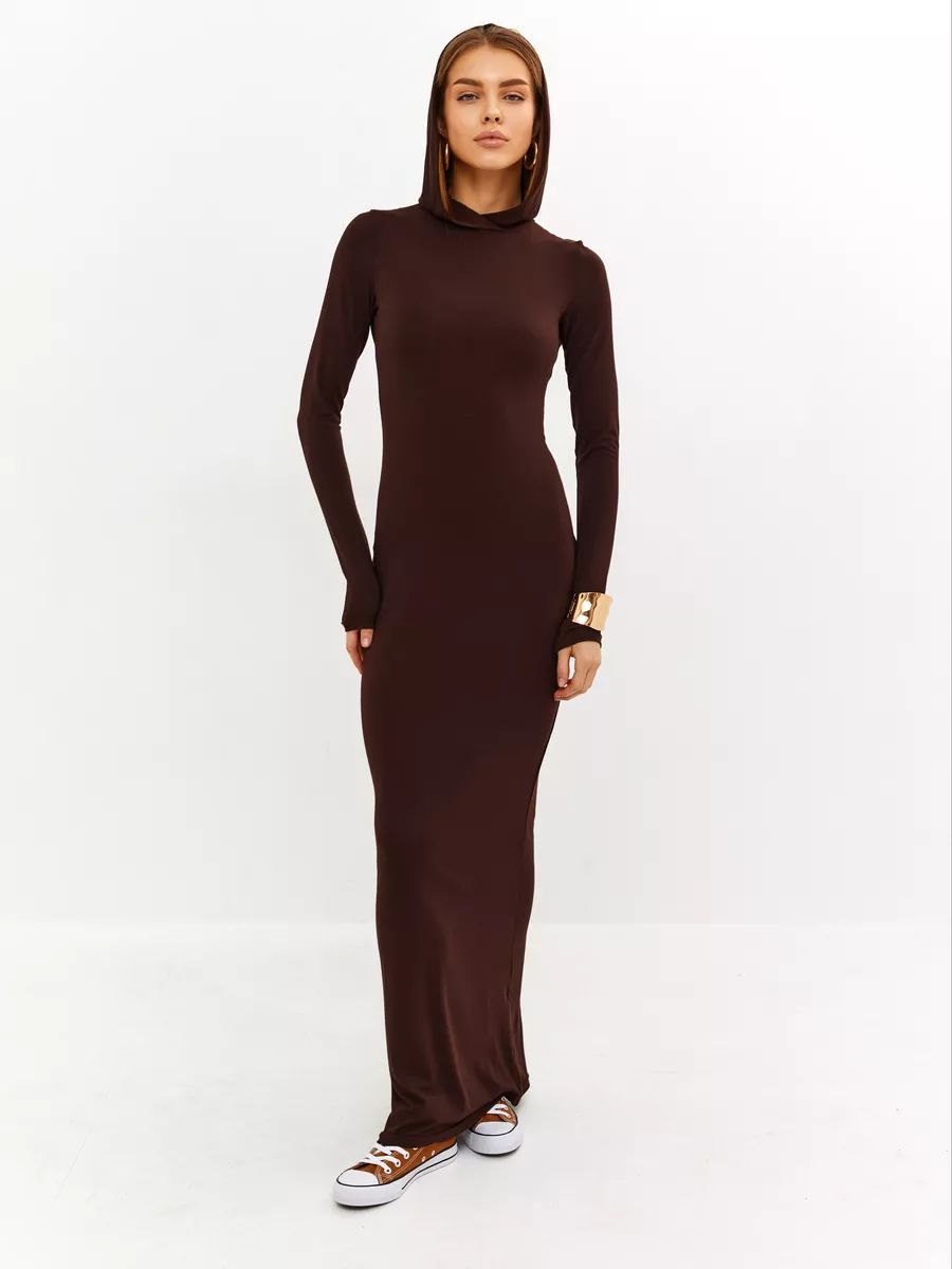 XZ563  Fitted Bodycon Long Sleeve Polyester Dress-MOQ:3