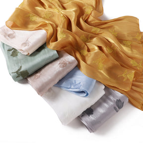 YZ330  Plain Sea Island Silk Embroidered Satin Hijab