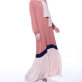 9708 Splice color muslim abaya dress