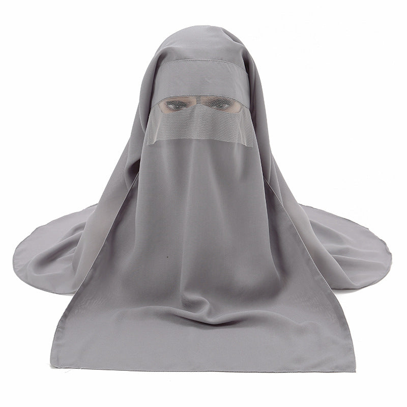 YW237 plain hood mask hijab