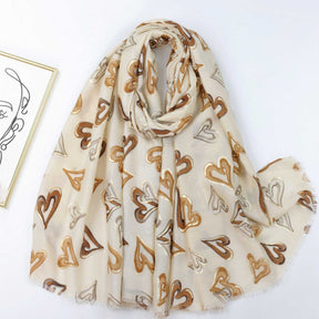 230811 stamping LOVE printed scarf