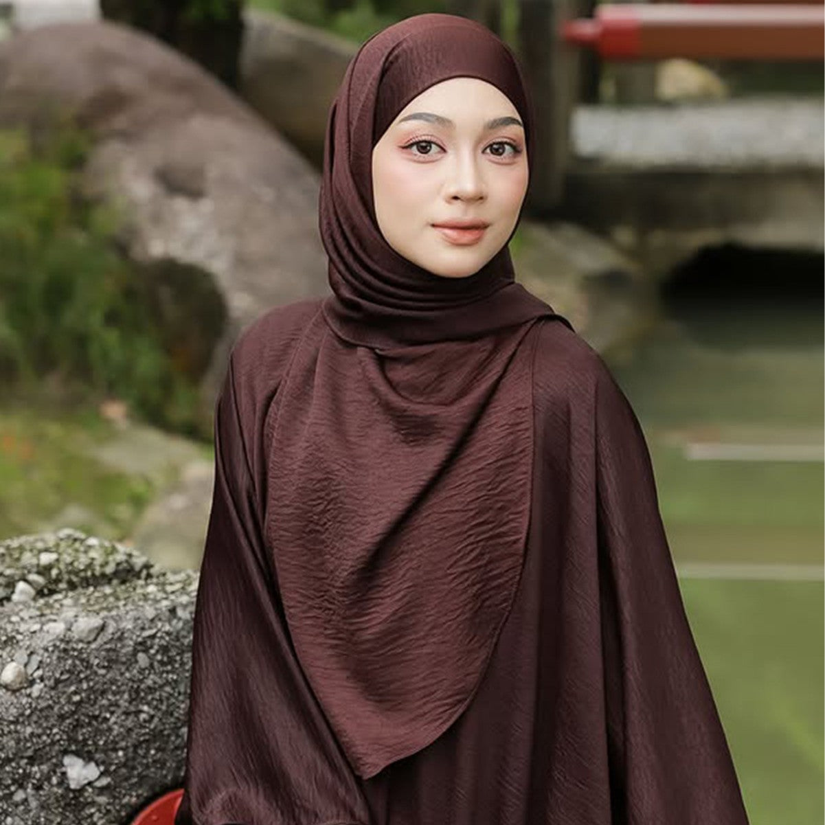 MSL426   Imitation cotton and linen pleated hijab