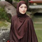 MSL426   Imitation cotton and linen pleated hijab