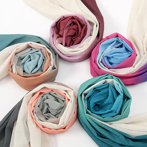 YW236 gradation color chiffon hijab