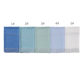 YZ324  Plain Pearl Chiffon Hijab with Rhinestones