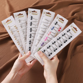 SP36  Colorful pearl U-shaped clip cover head pin(12 cards per pack)