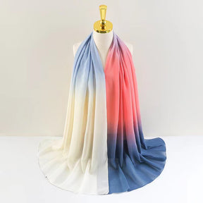 OC011  New gradual color fine chiffon large size scarf women's shawl long scarf Fashion casual scarf thin sunscreen gauze scarf