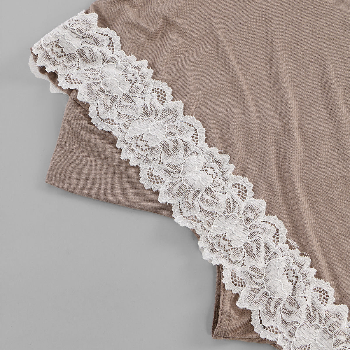 SW162  Stylish Lace Double-Layer Polyester Hijab