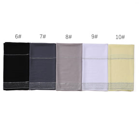 YZ324  Plain Pearl Chiffon Hijab with Rhinestones