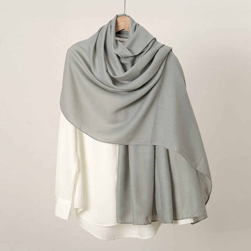 VS814 New retro solid color cotton and linen scarf for women