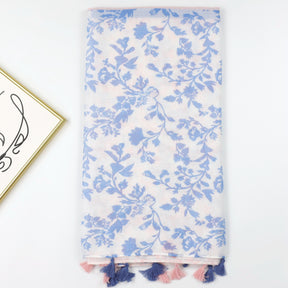 JY230506 Flower leaf printed voile scarf