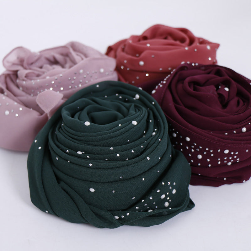 YW98 pearl chiffon hijab