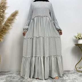 6400-1 stripe abaya dress