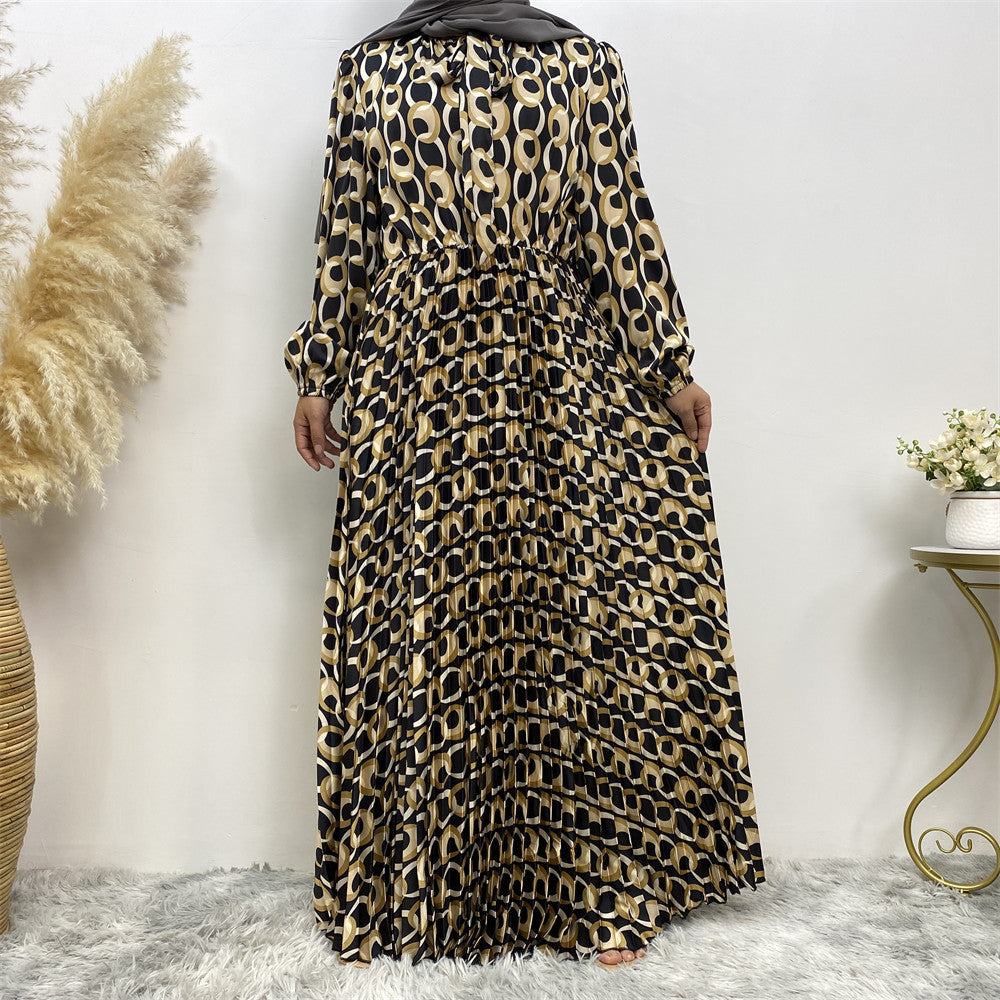 6392 printed muslim abaya dress