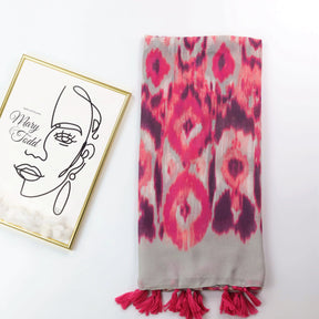 JY220652 Pink tie-dye printed scarf