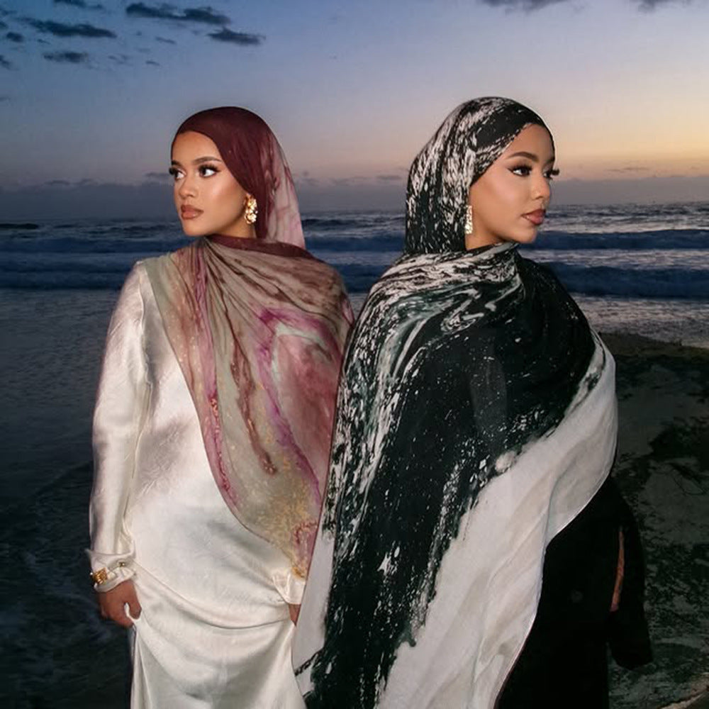 WJ002  Modal printed muslin scarf