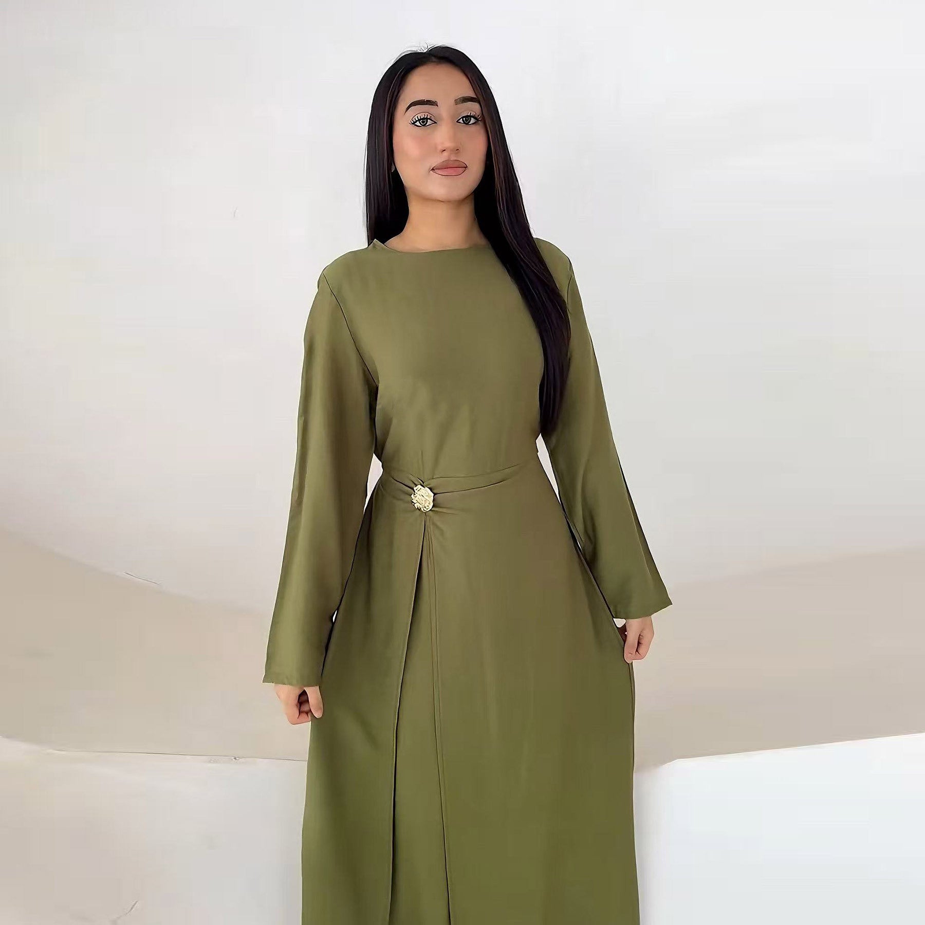 LR1077  Women's Plain Minimalist Dress for Daily Wear