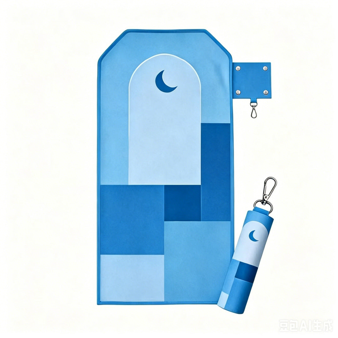301126  Outdoor Portable Keychain Printed Polyester Prayer Rug