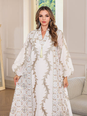 SMT140  Luxurious mesh embroidered dress