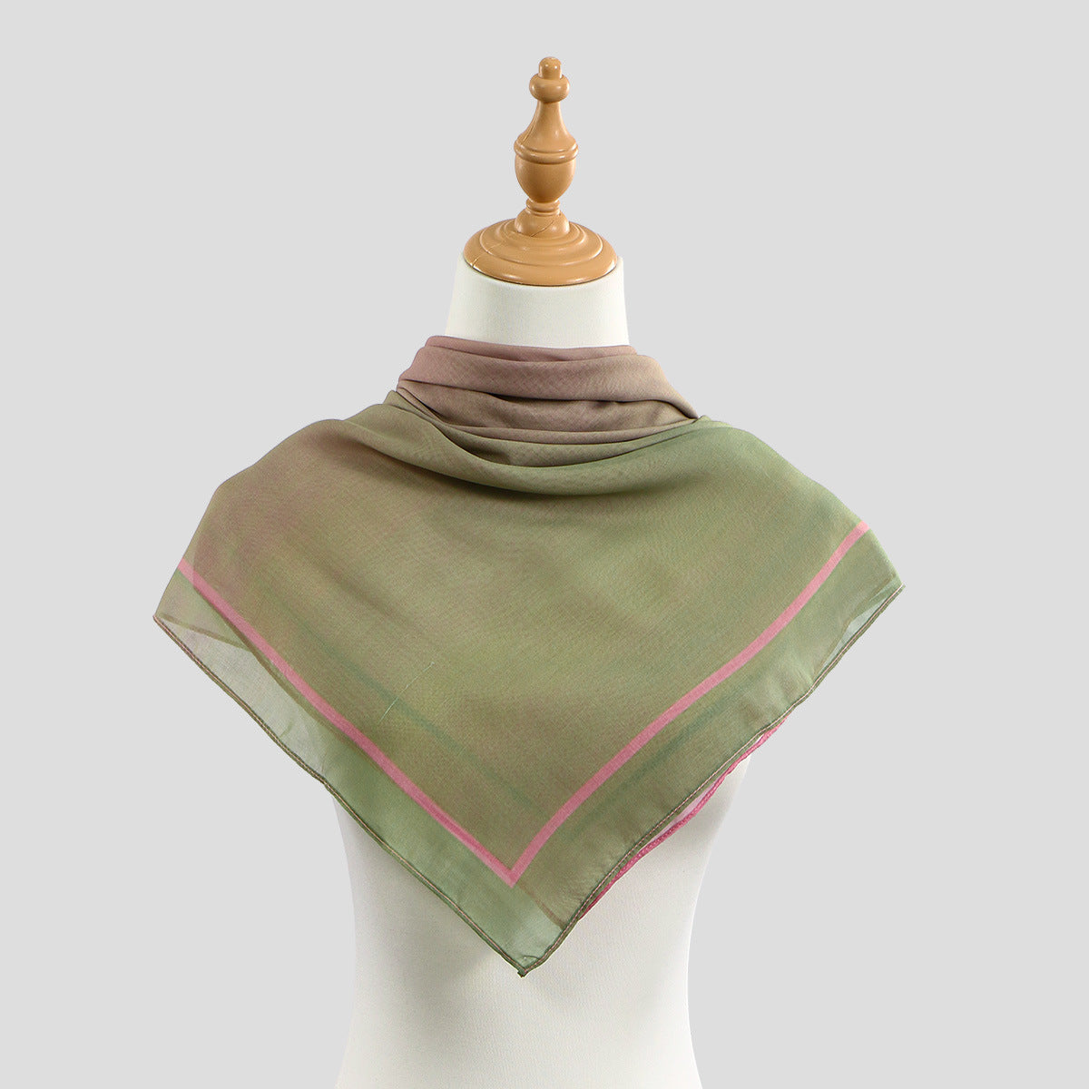 FH180  110*110cm Printed Voile Ombre Border Women’s Square Scarf