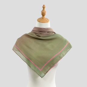 FH180  110*110cm Printed Voile Ombre Border Women’s Square Scarf