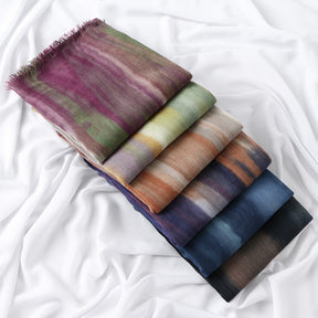 VE134  Ethnic Rainbow Tie-Dye Crinkle Rayon Hijab