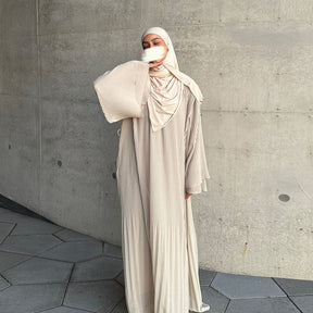 MQ155  Fashion Polyester Pleated Premium Crinkled Dress - Hijab Not Included