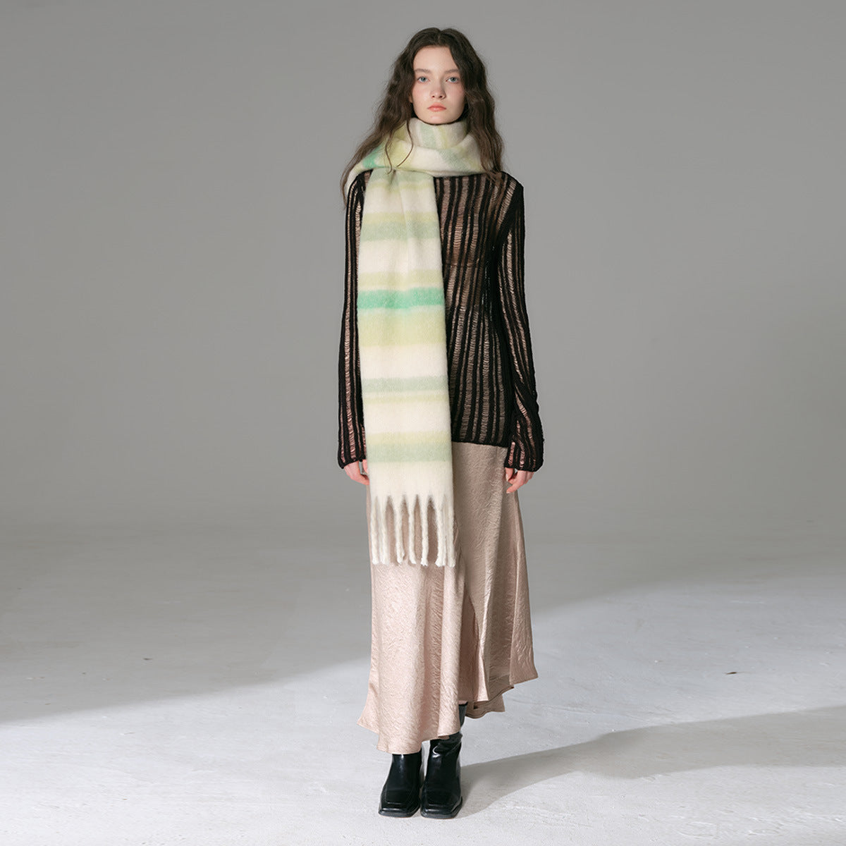 TLQHZZ-081 color stripe winter scarf