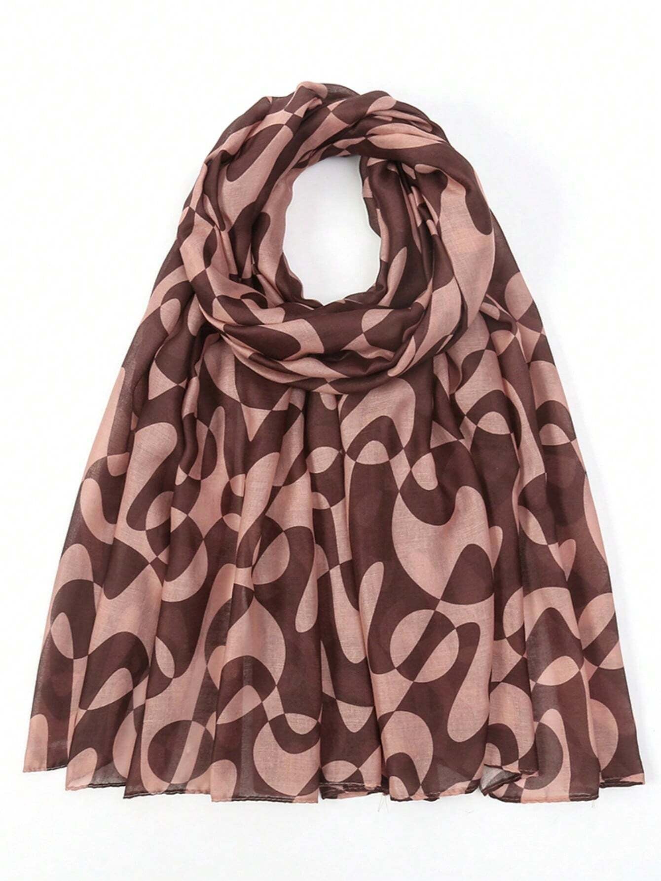 MYM22 Contrast color design modal Printed hijab