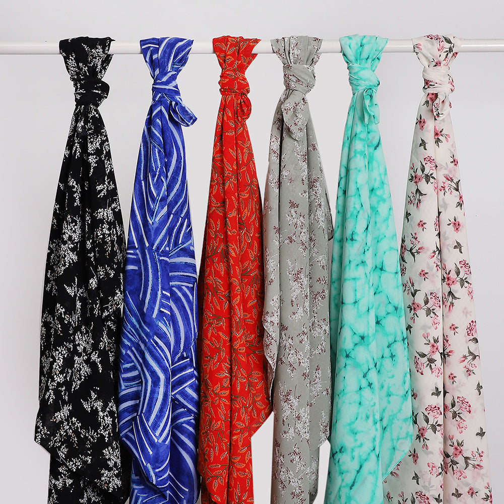 MSL358  Rose flower print hijab (MOQ:2 pieces)