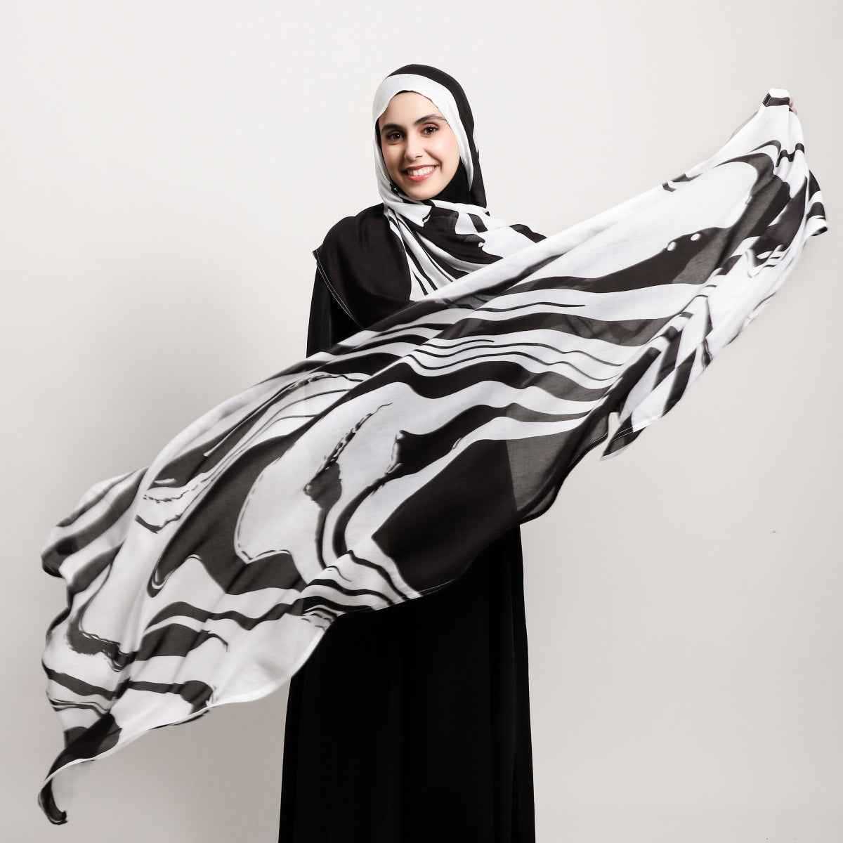 MD1-3 Printed double stitch long scarf soft and breathable hijab pattern collection