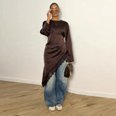 T04  Casual Fashion Slim Fit Abaya Long Dress