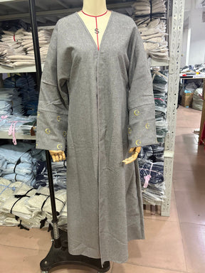 SH2537-2.0  Plain moon embroidery elegant fashionable long-sleeve dress