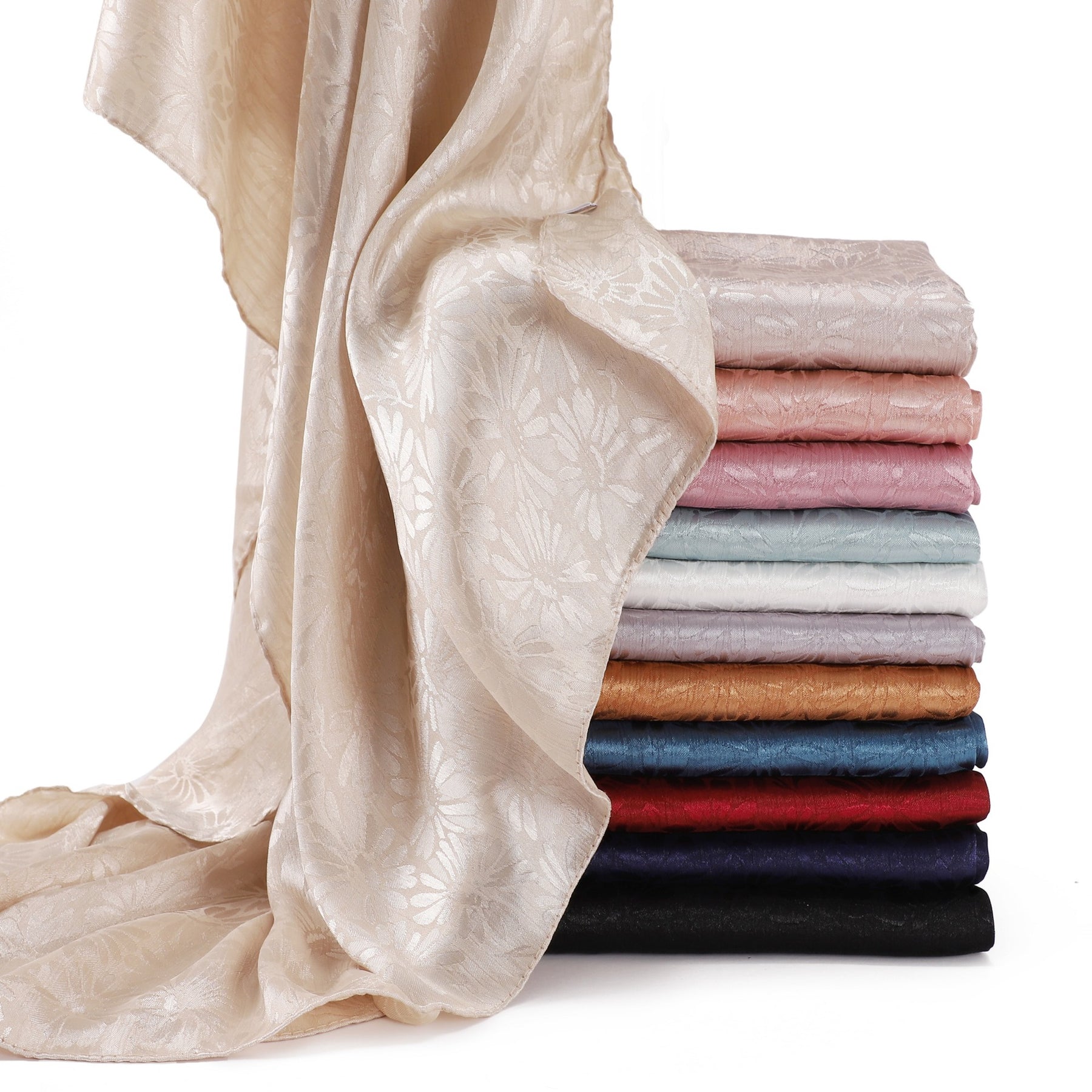 YZ316  Plain Silky Thick Chiffon Hijab with Built-in Magnetic Buckle and Matching Undercap